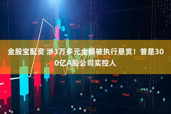 金股宝配资 涉3万多元金额被执行悬赏！曾是300亿A股公司实控人